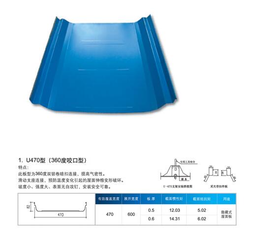 U470型彩钢压型板(图1)